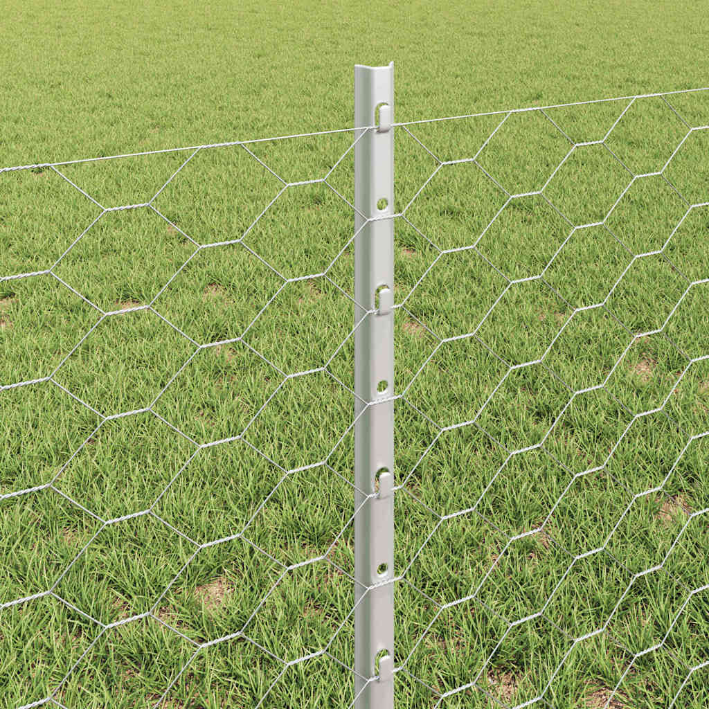 Hatszögletű kerítés oszlopokkal 50 x 0,6 m Horganyzott Acél