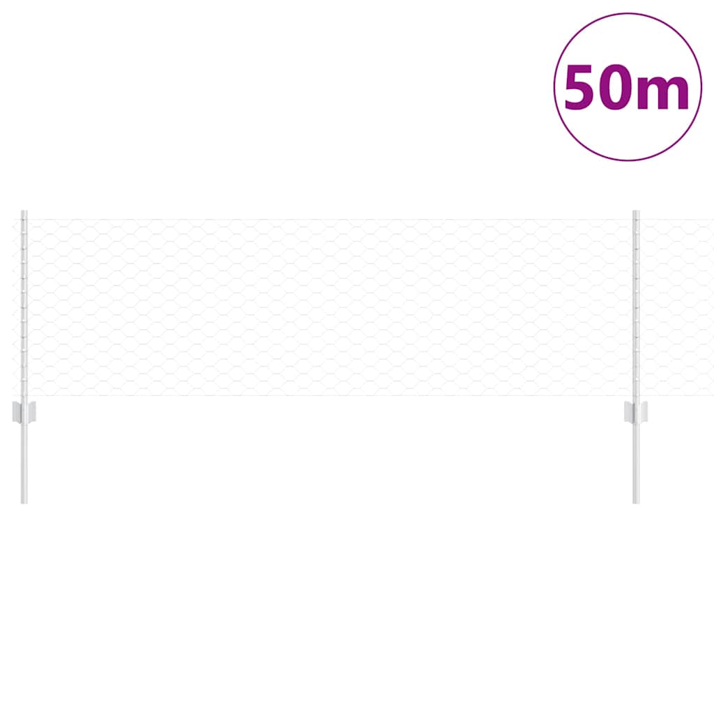 Hatszögletű kerítés oszlopokkal 50 x 0,6 m Horganyzott Acél