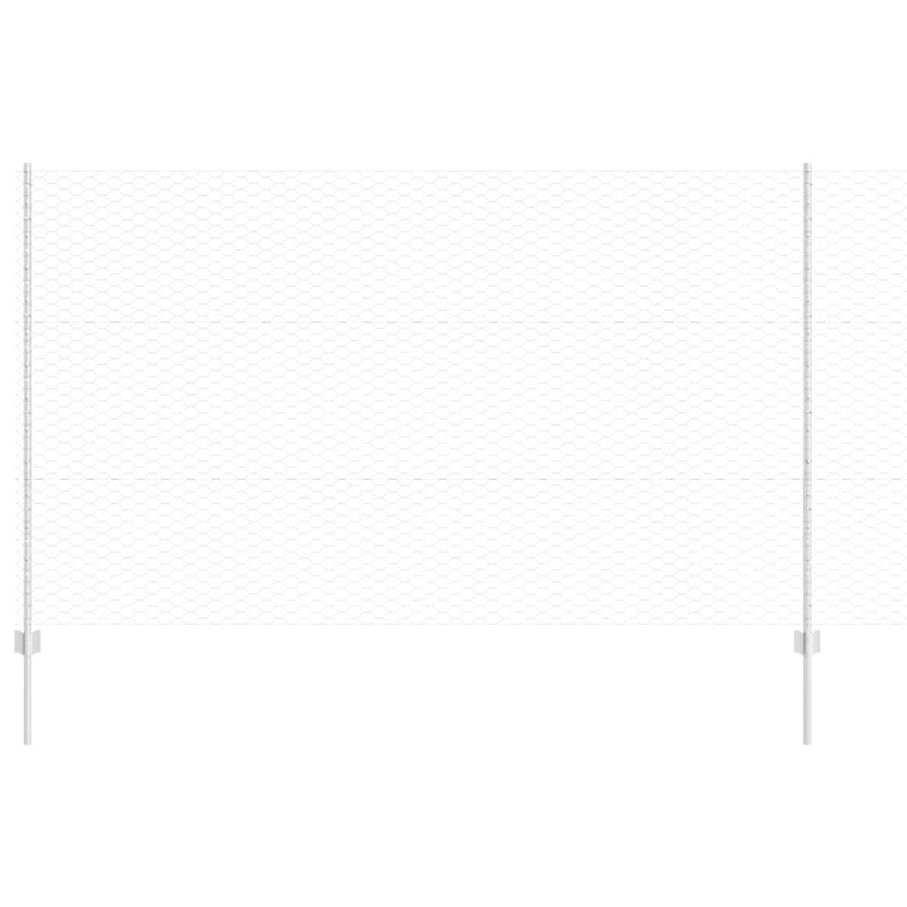 Hatszögletű kerítés oszlopokkal 50 x 1,4 m Horganyzott Acél