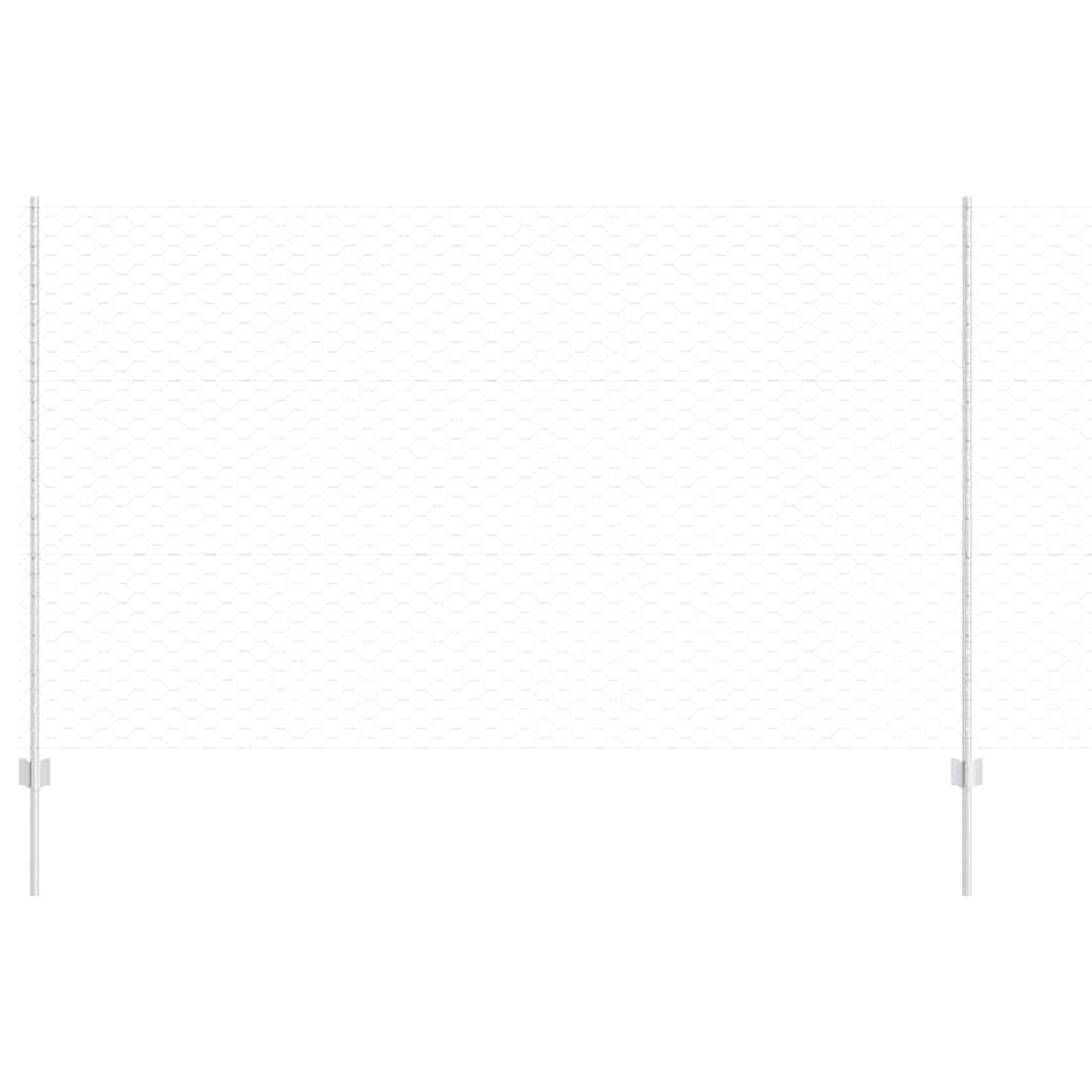 Hatszögletű kerítés oszlopokkal 50 x 1,4 m Horganyzott Acél
