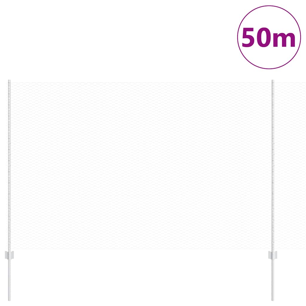 Hatszögletű kerítés oszlopokkal 50 x 1,6 m Horganyzott Acél