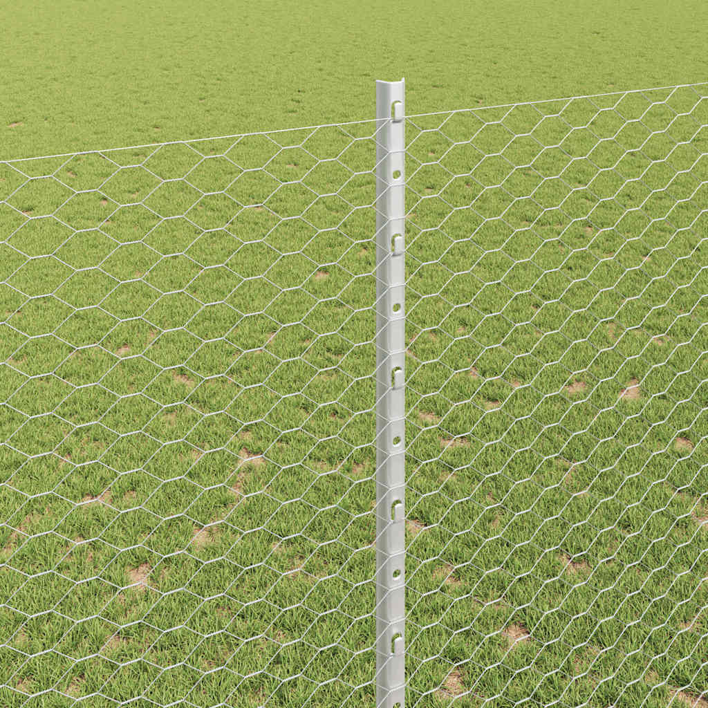 Hatszögletű kerítés oszlopokkal 50 x 1,6 m Horganyzott Acél