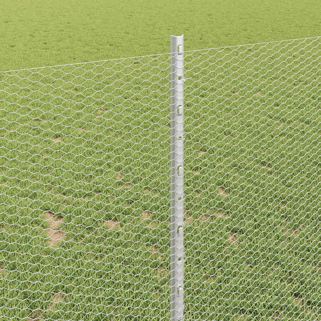 Hatszögletű kerítés oszlopokkal 100 x 1 m Horganyzott Acél Háló