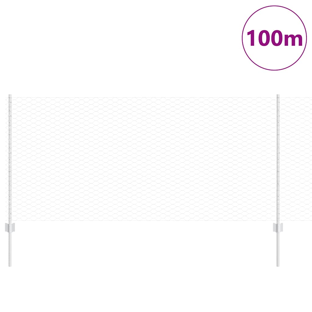 Hatszögletű kerítés oszlopokkal 100 x 1 m Horganyzott Acél Háló