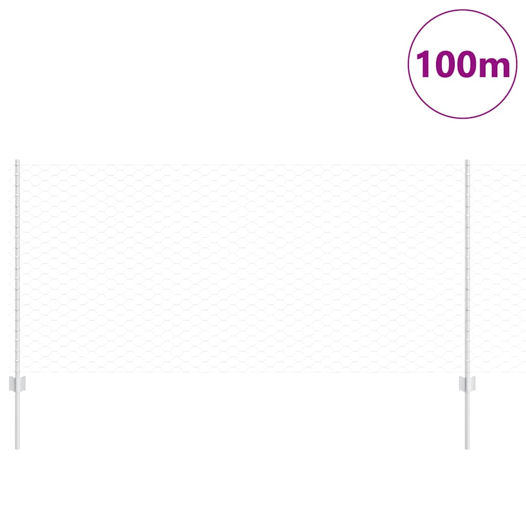 Hatszögletű kerítés oszlopokkal 100 x 1 m Horganyzott Acél Háló