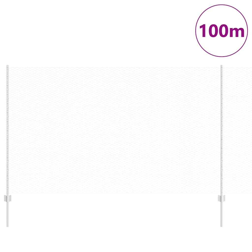 Hatszögletű kerítés oszlopokkal 100 x 1,4 m Horganyzott Acél