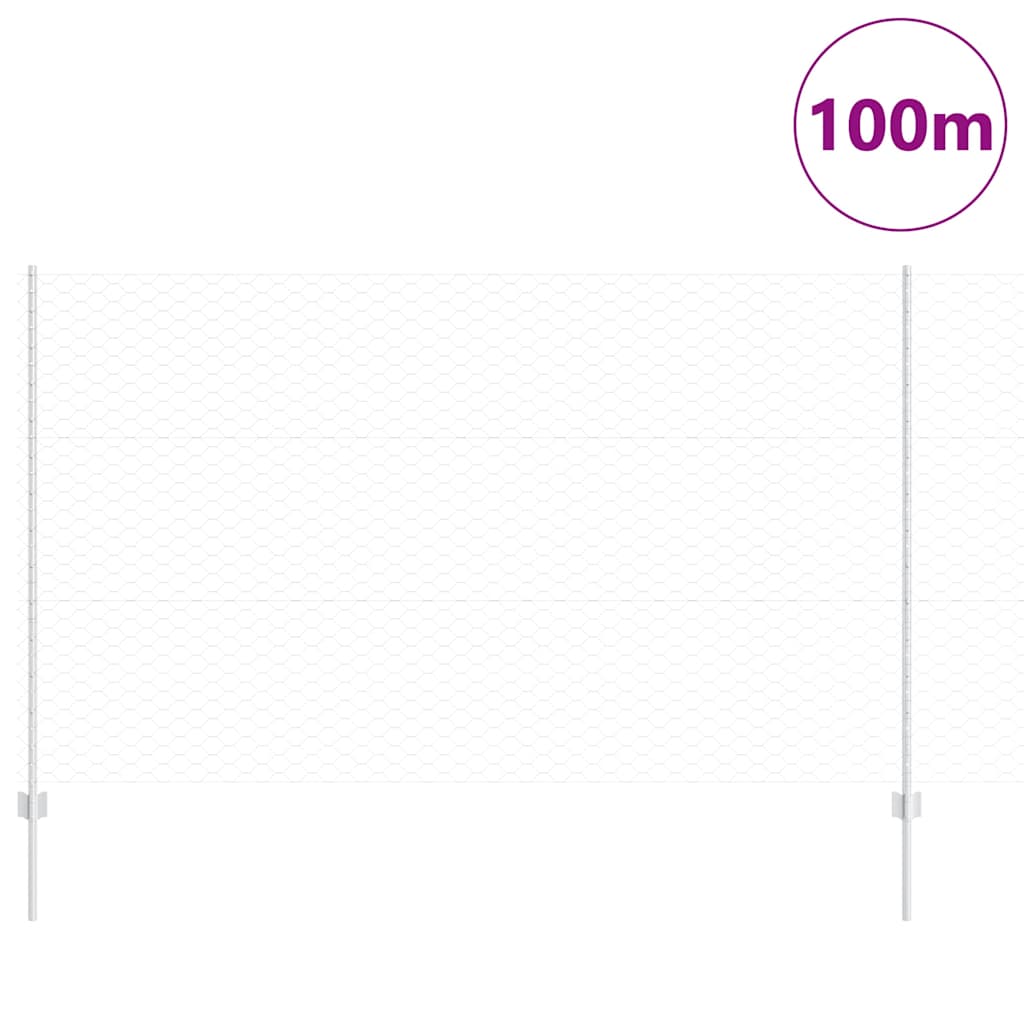 Hatszögletű kerítés oszlopokkal 100 x 1,4 m Horganyzott Acél