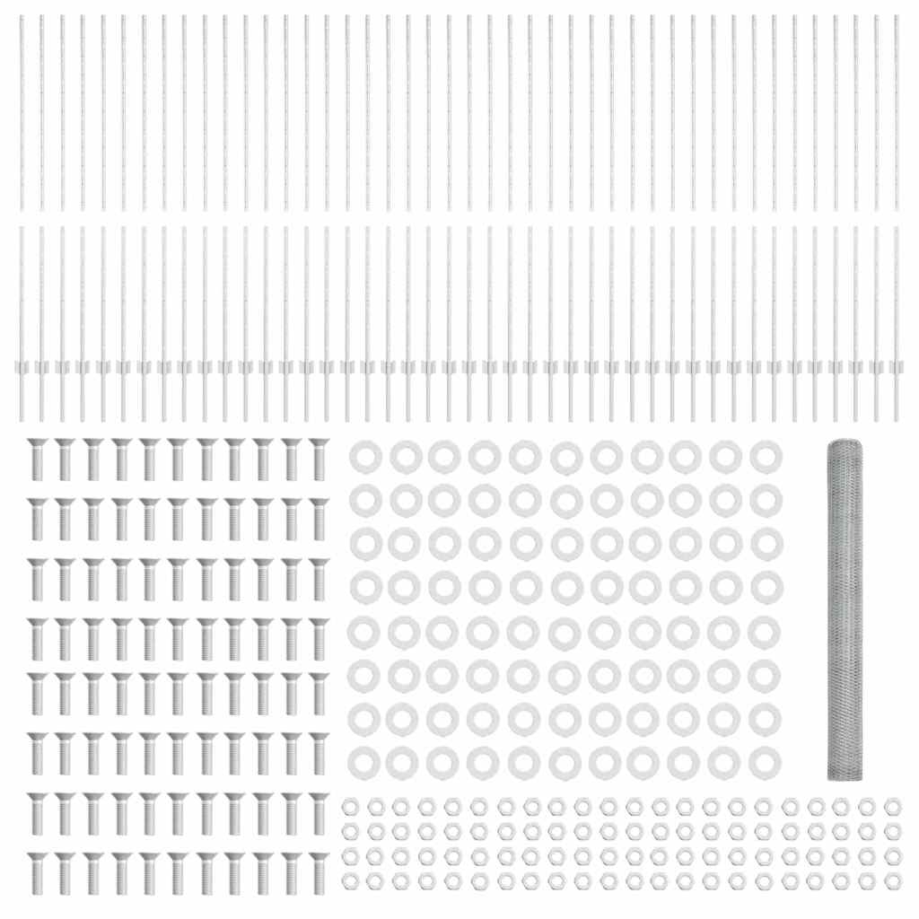 Hatszögletű kerítés oszlopokkal 100 x 1,6 m Horganyzott Acél