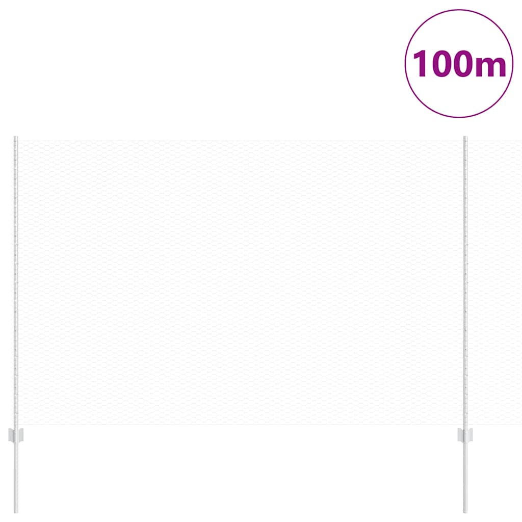 Hatszögletű kerítés oszlopokkal 100 x 1,6 m Horganyzott Acél