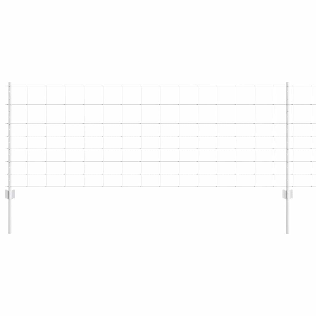 Kültéri vadkerítés oszloppal 25 x 0,8 m Horganyzott Acél Ezüst