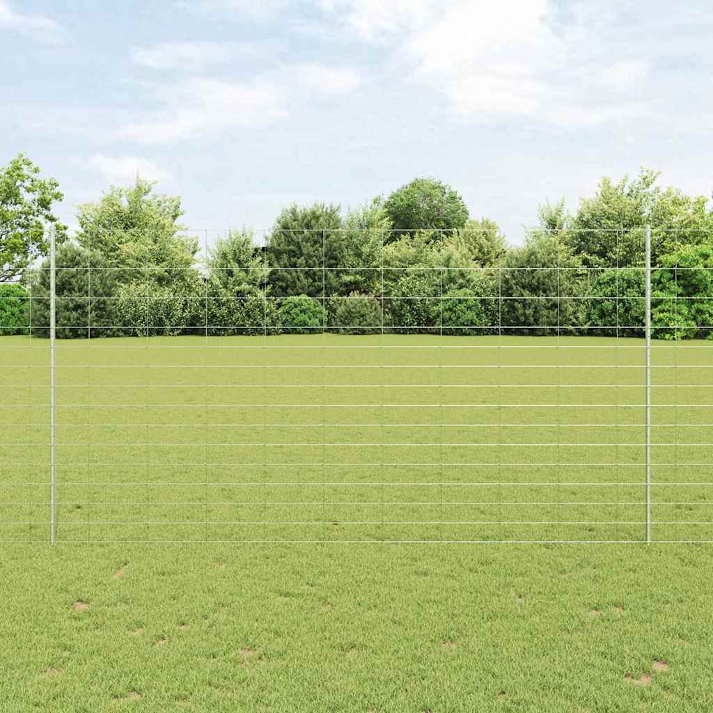 Kültéri vadkerítés oszloppal 25 x 1,6 m Horganyzott Acél Ezüst