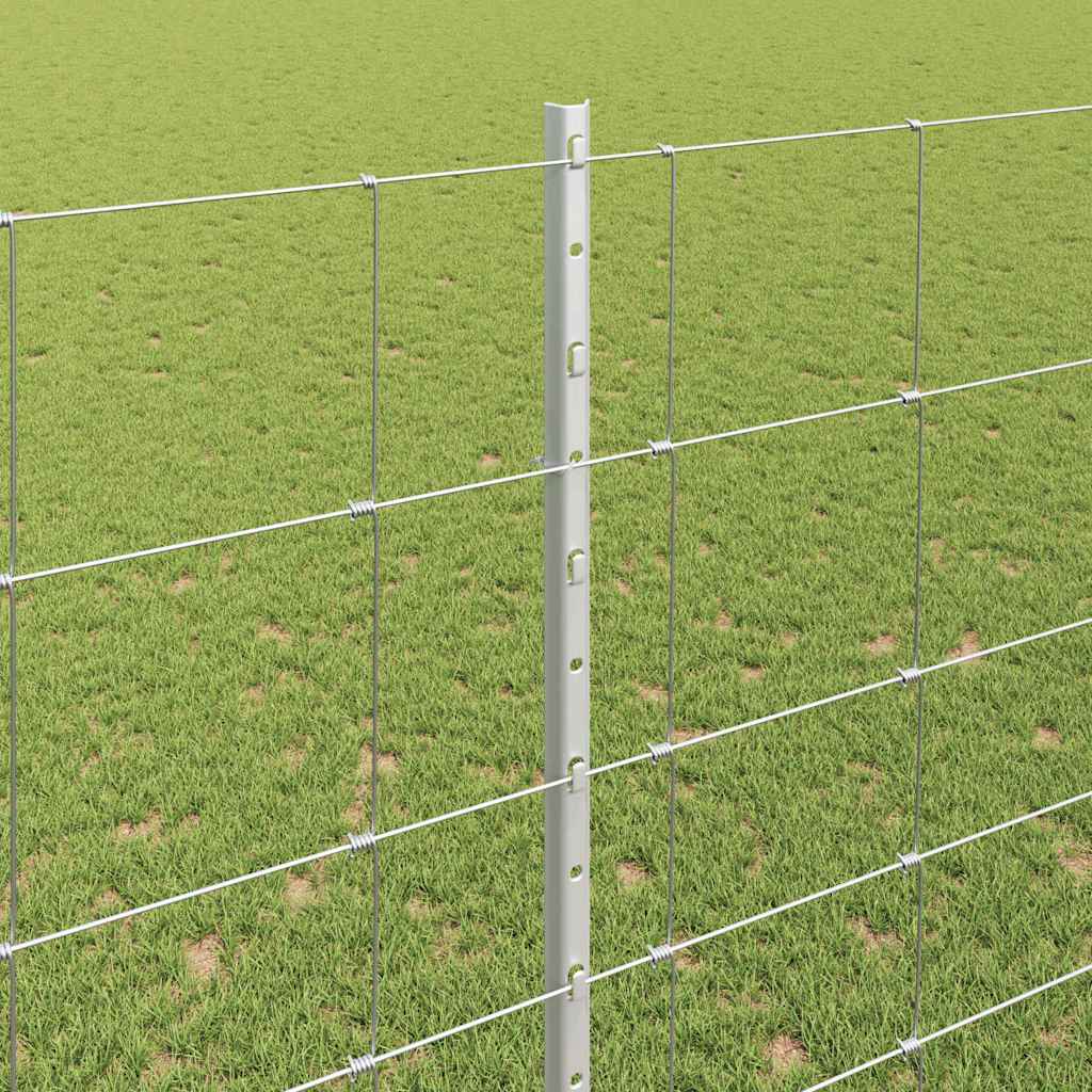 Kültéri vadkerítés oszloppal 25 x 1,6 m Horganyzott Acél Ezüst