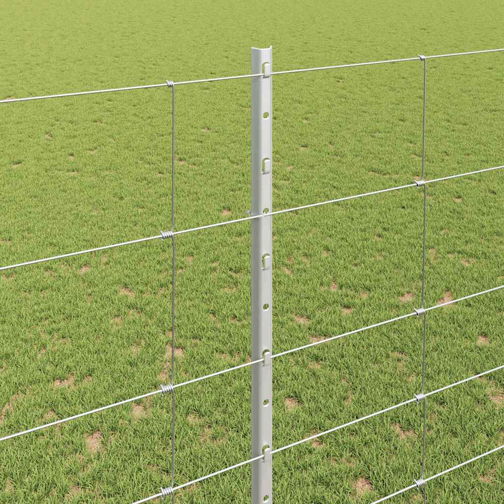 Kültéri vadkerítés oszloppal 25 x 1,6 m Horganyzott Acél Ezüst