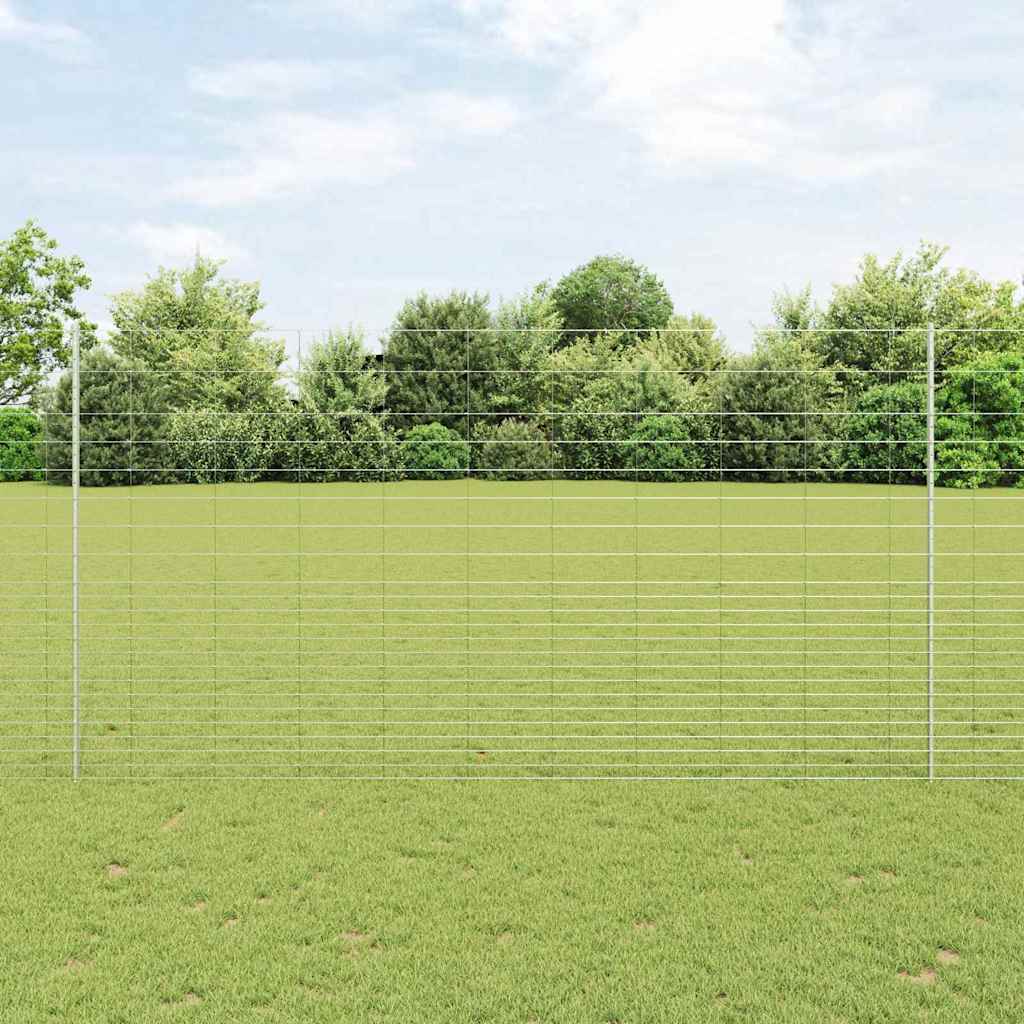 Kültéri vadkerítés oszloppal 25 x 1,6 m Horganyzott Acél Ezüst