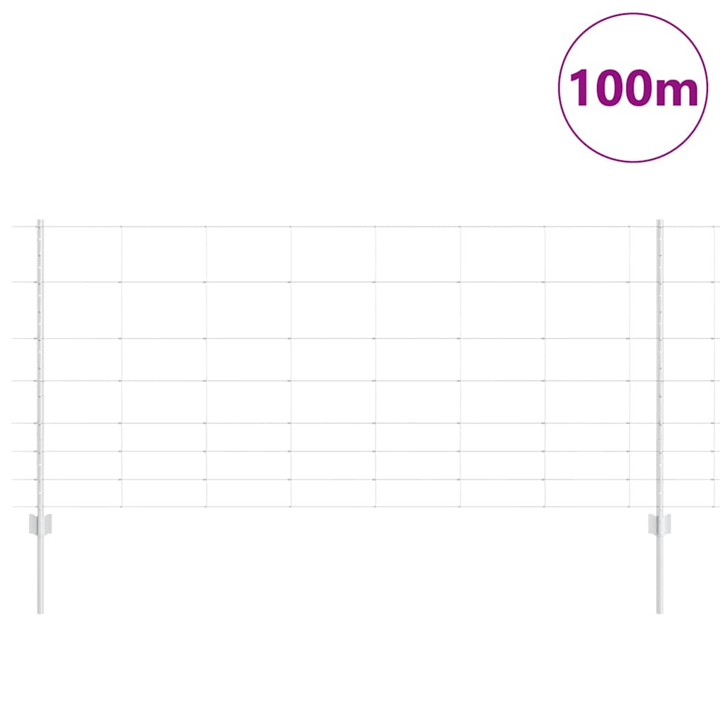 Kültéri vadkerítés oszloppal 100 x 1 m Horganyzott Acél Ezüst