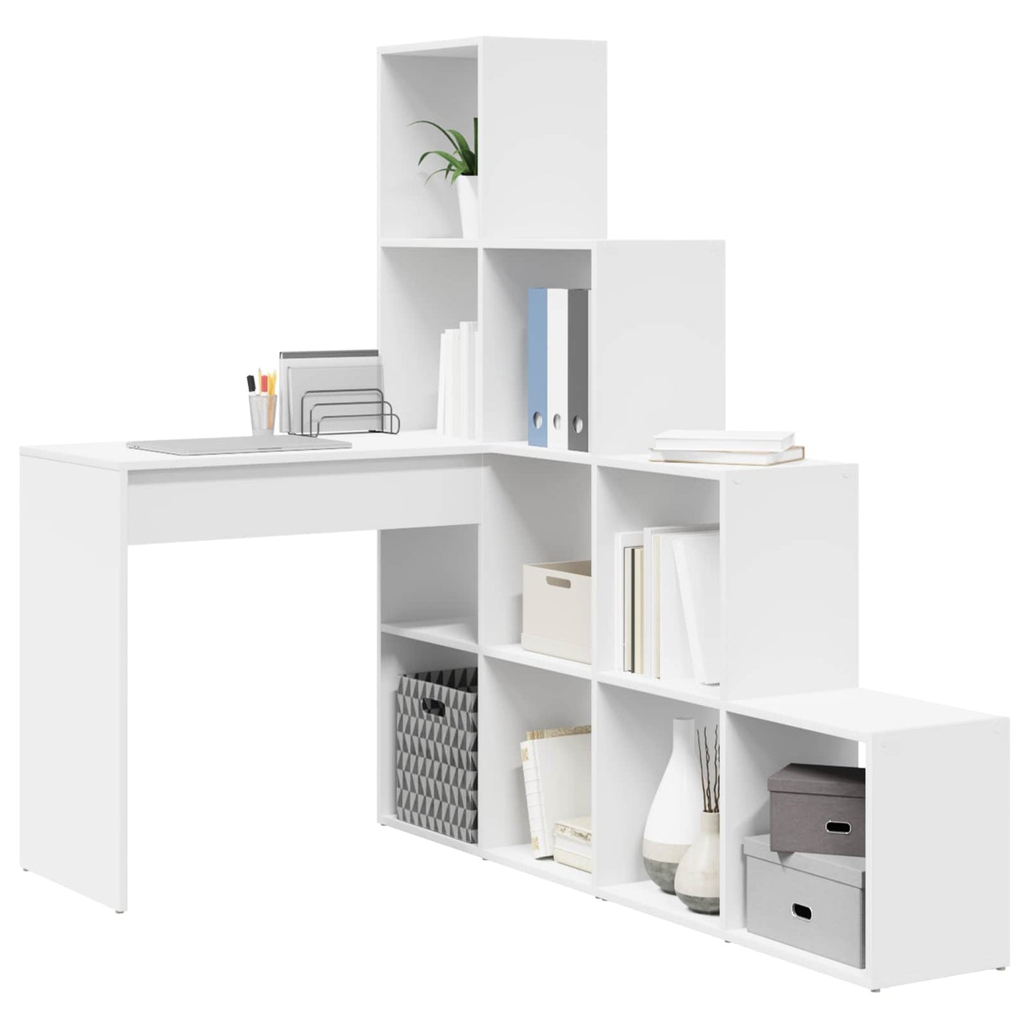 Sarokíróasztal Fehér 101,5 x 149,5 x 149,5 cm Szerelt Fa