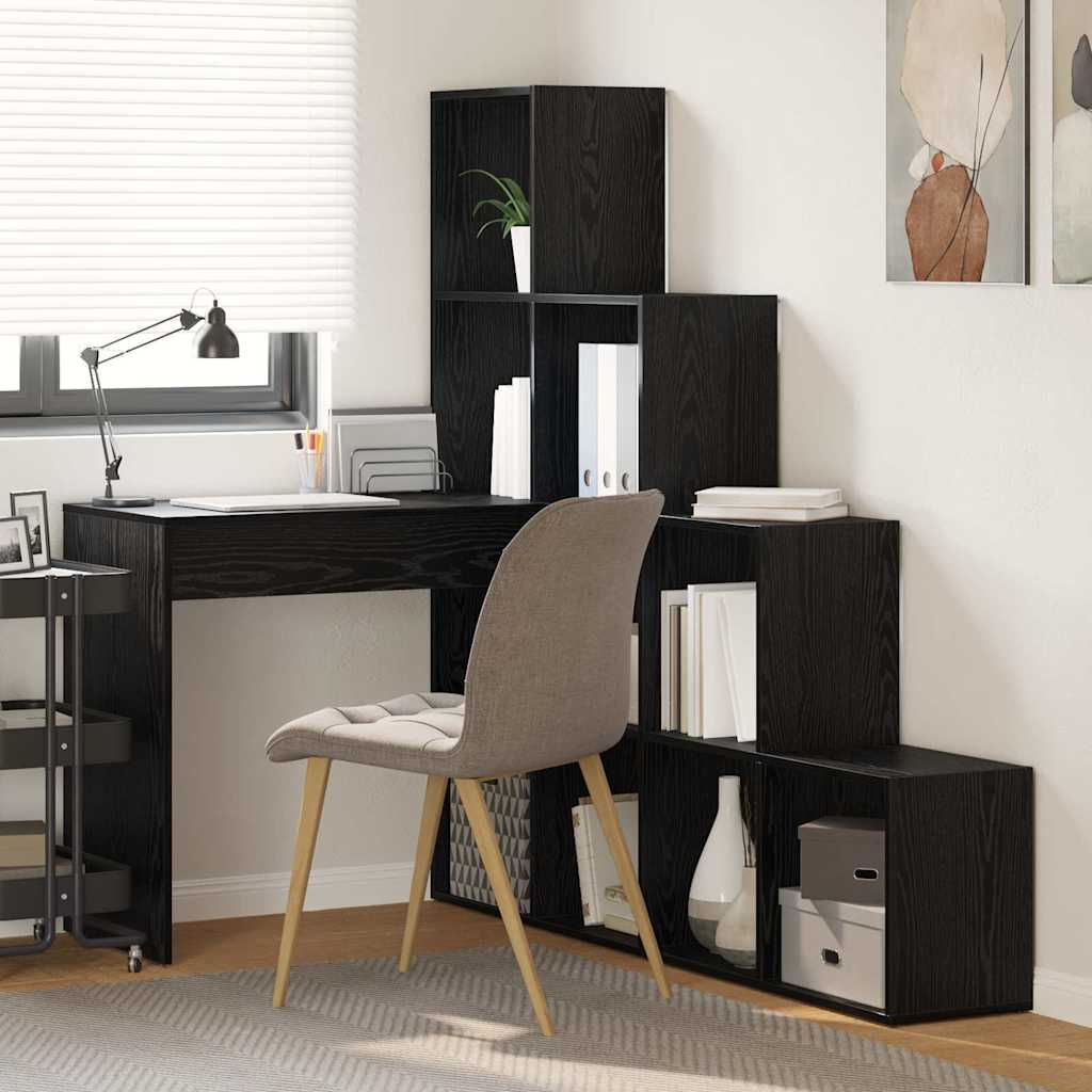 Sarokíróasztal Fekete tölgy 101,5 x 149,5 x 149,5 cm Szerelt Fa