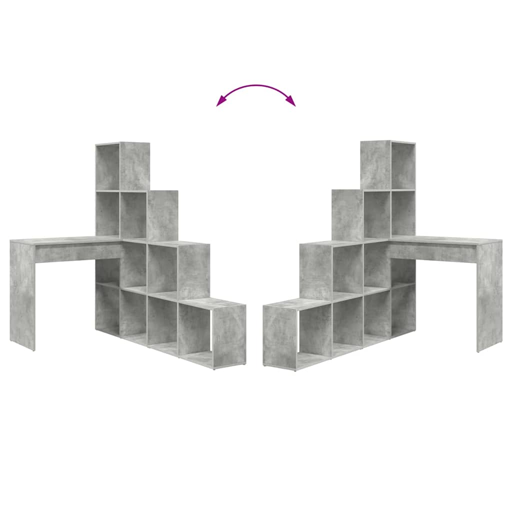 Sarokíróasztal Beton Szürke Szerelt Fa 101,5 x 149,5 x 149,5 cm