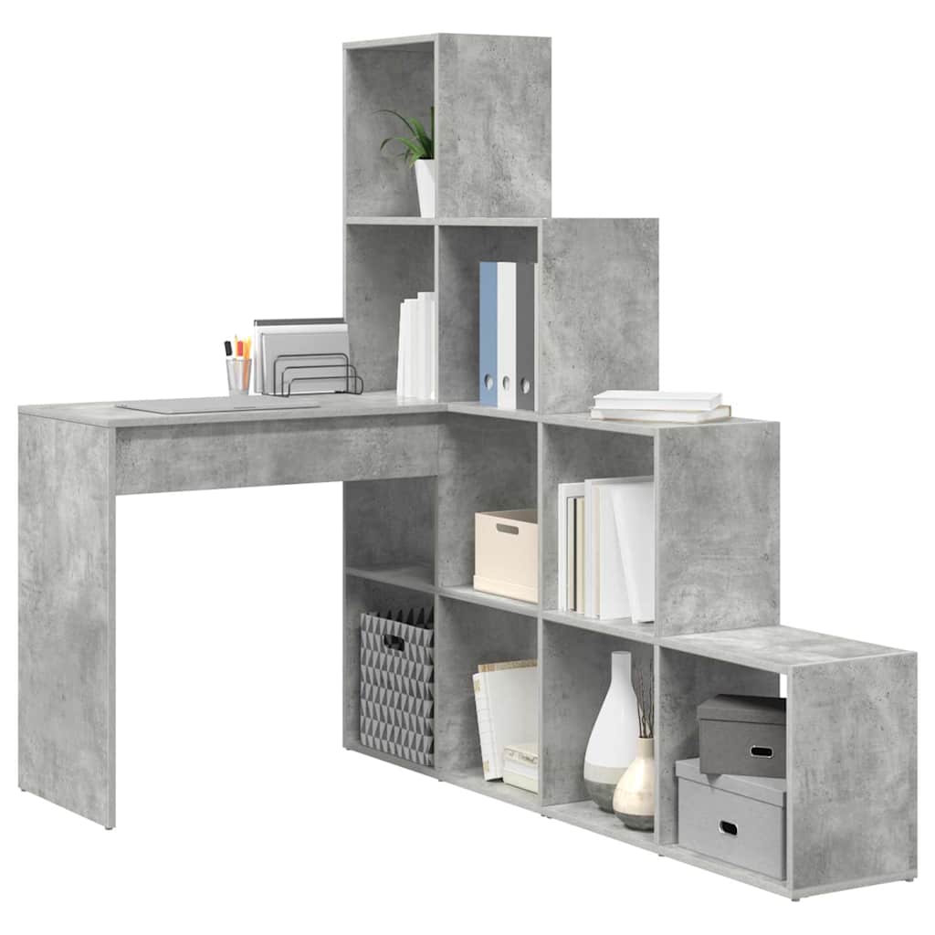 Sarokíróasztal Beton Szürke Szerelt Fa 101,5 x 149,5 x 149,5 cm