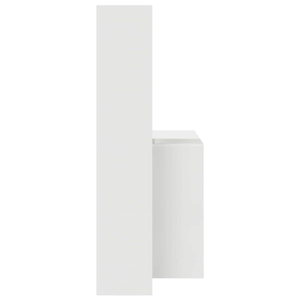 Asztal polcokkal tárolóval Fehér 138,5 x 55 x 143 cm Szerelt Fa