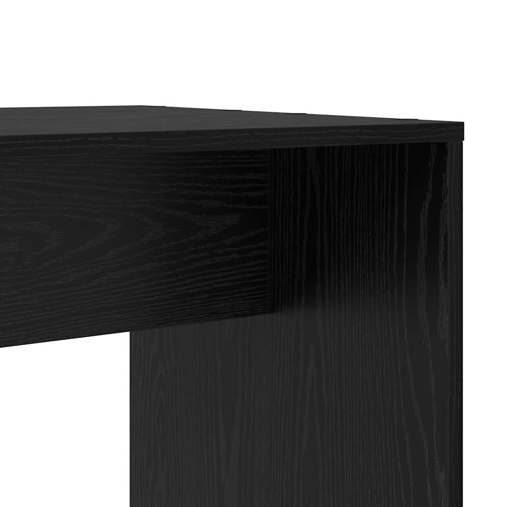 Asztal polcokkal Fekete tölgy 138,5 x 55 x 143 cm Szerelt Fa