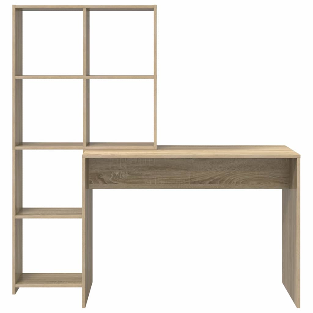 Asztal polcokkal Sonoma tölgy 138,5 x 55 x 143 cm Szerelt Fa