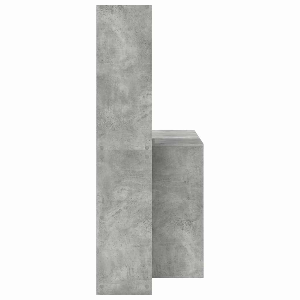 Asztal polcokkal Beton Szürke 138,5 x 55 x 143 cm Szerelt Fa