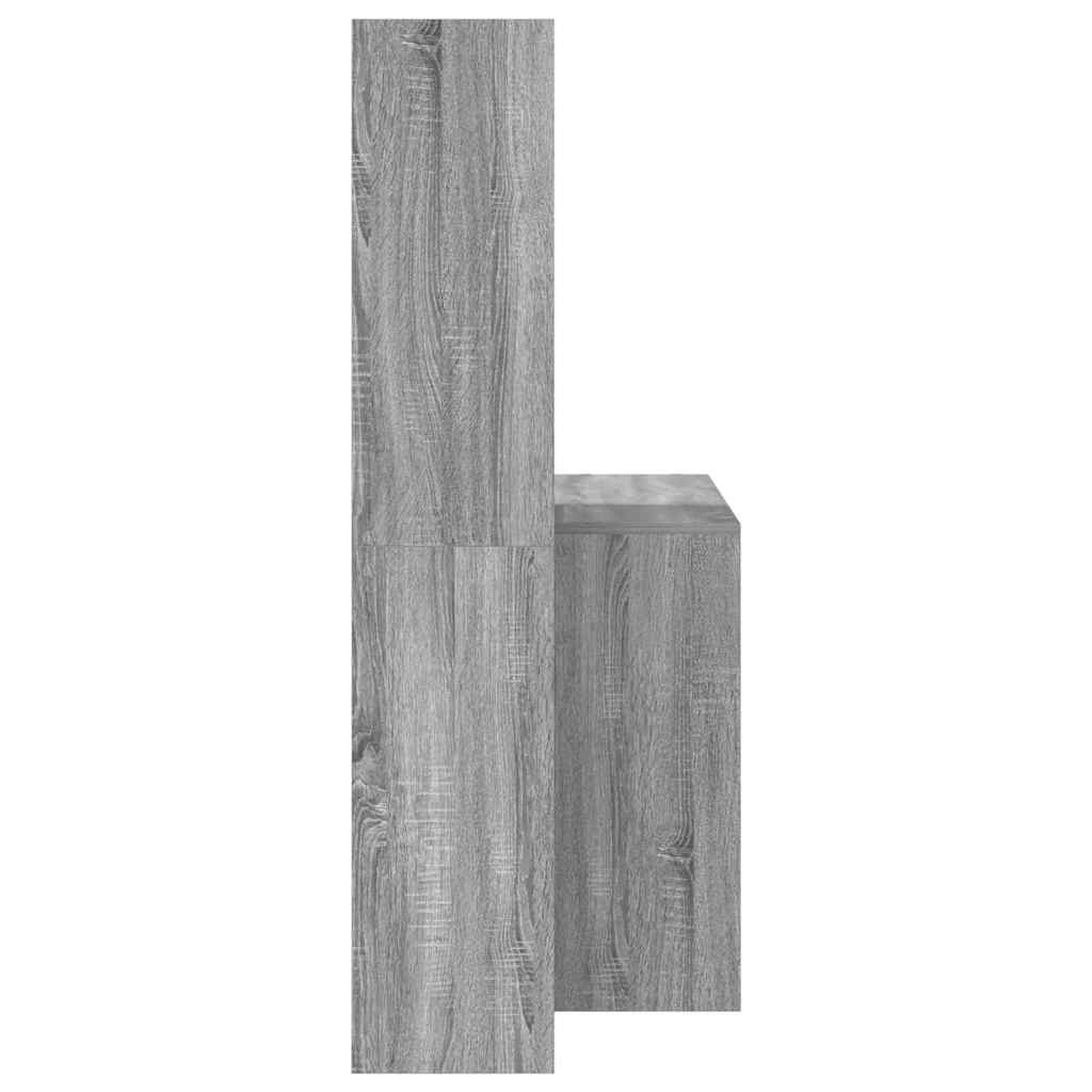 Asztal polcokkal Szürke Sonoma 138,5 x 55 x 143 cm Szerelt Fa