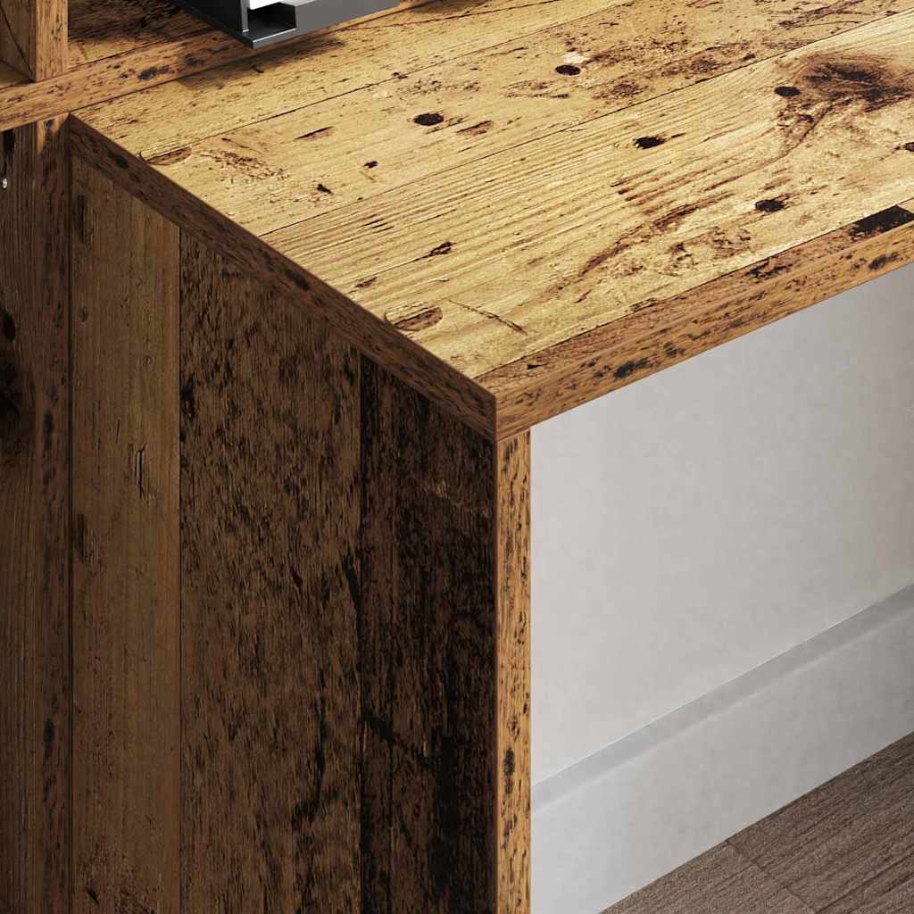 Asztal polcokkal tárolóval Öreg fa 138,5 x 55 x 143 cm Faanyag