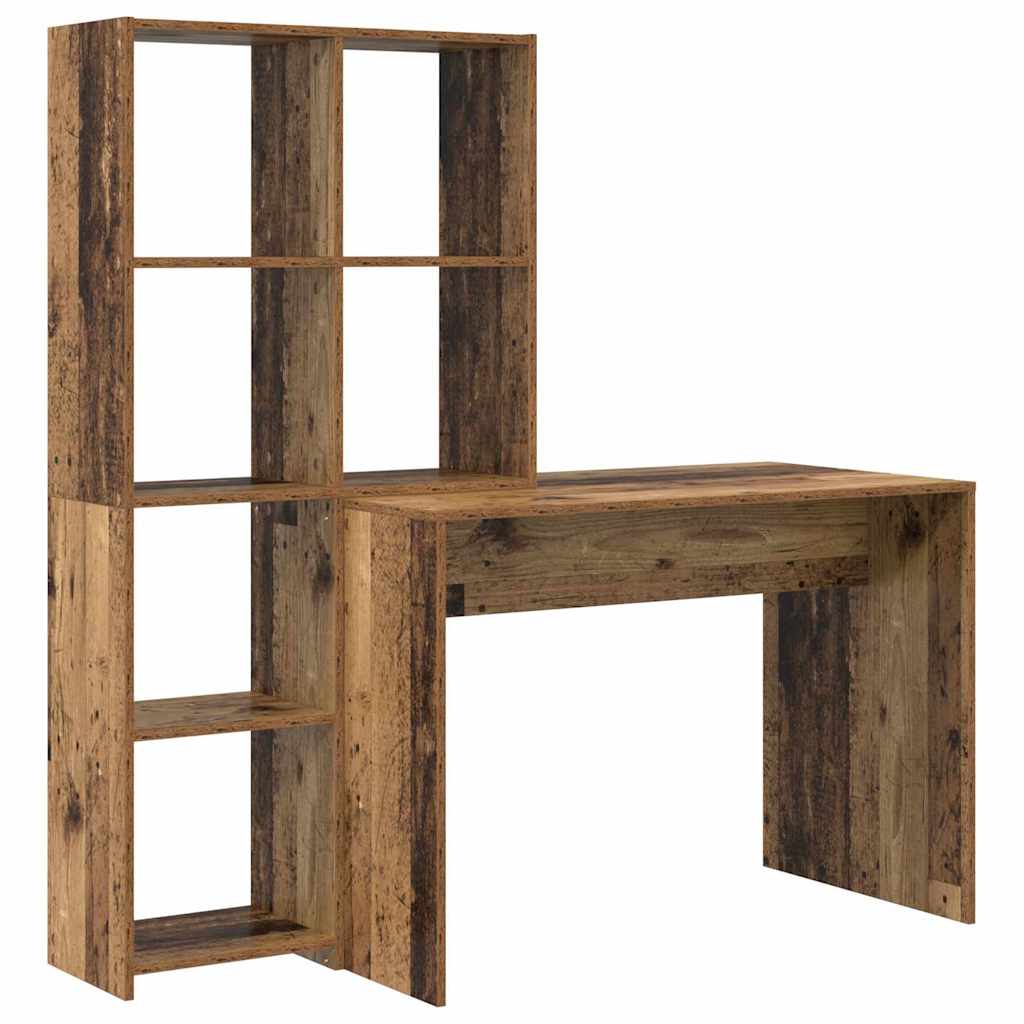 Asztal polcokkal tárolóval Öreg fa 138,5 x 55 x 143 cm Faanyag