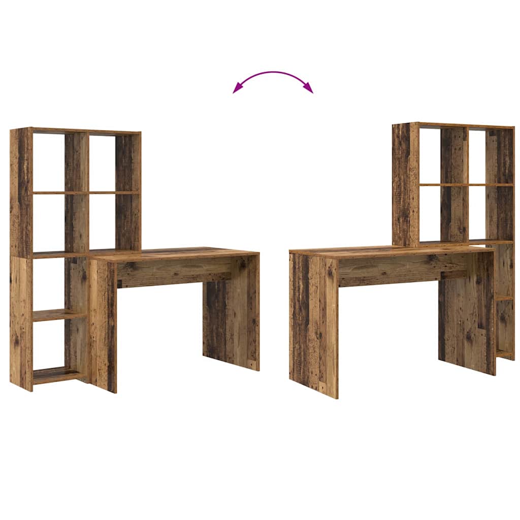 Asztal polcokkal tárolóval Öreg fa 138,5 x 55 x 143 cm Faanyag