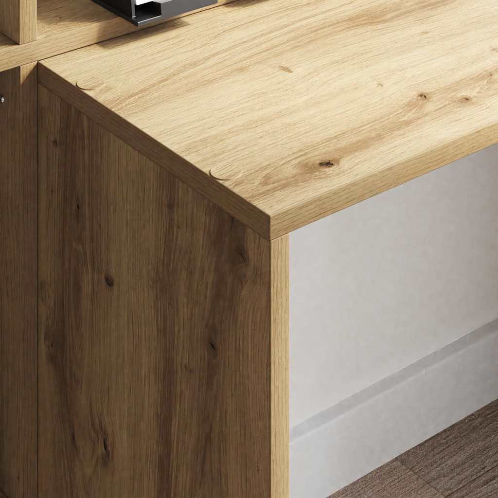 Asztal polcokkal Artisan tölgy 138,5 x 55 x 143 cm Szerelt Fa