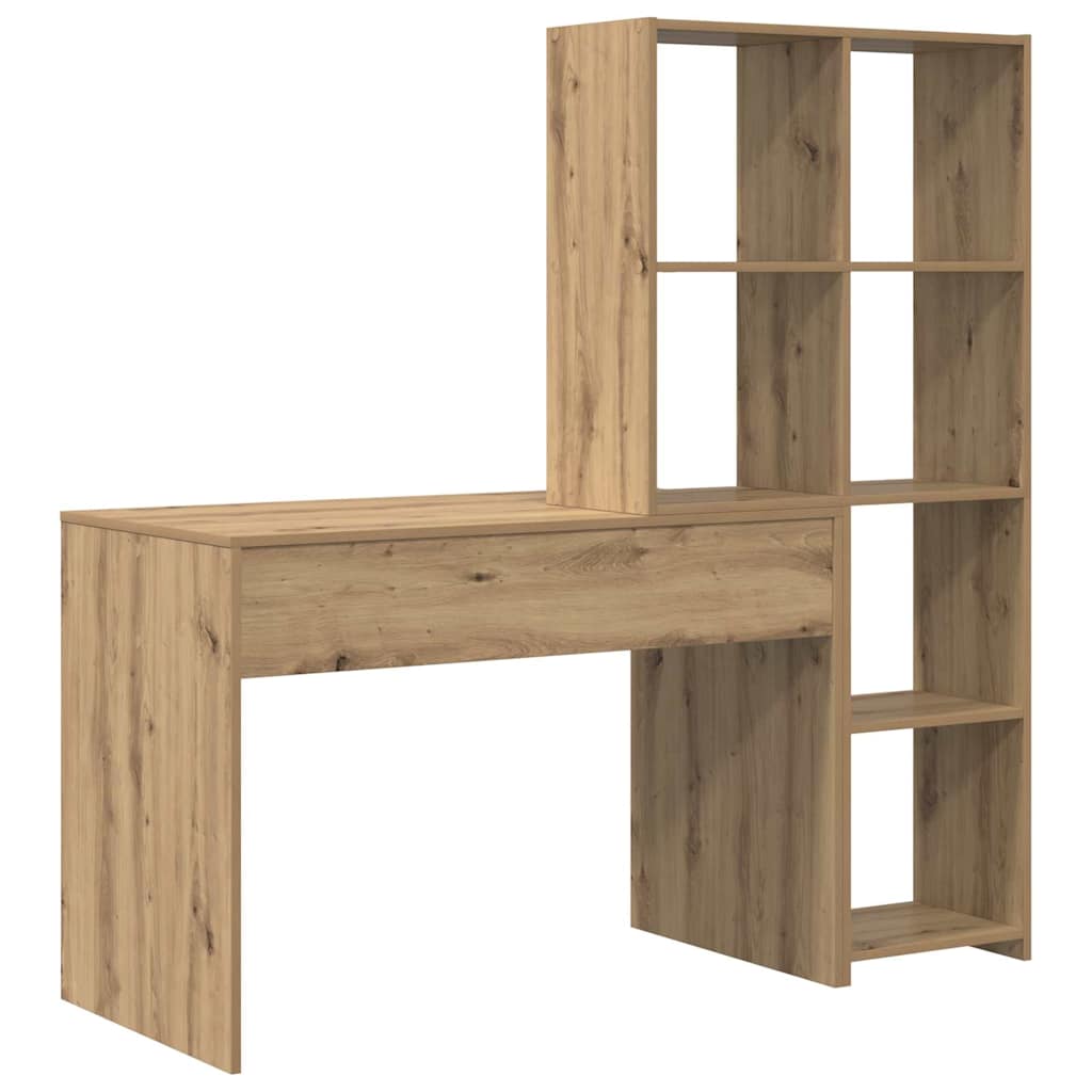 Asztal polcokkal Artisan tölgy 138,5 x 55 x 143 cm Szerelt Fa