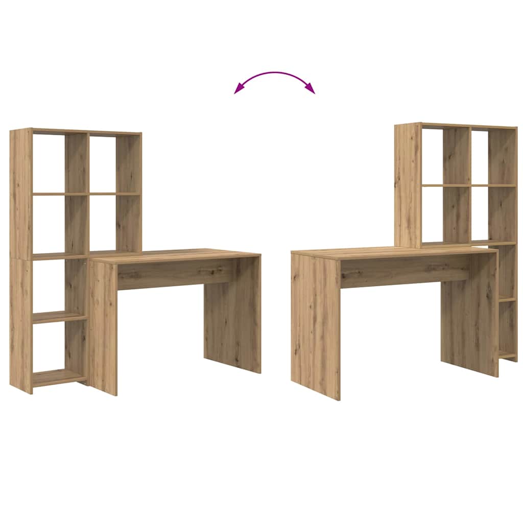 Asztal polcokkal Artisan tölgy 138,5 x 55 x 143 cm Szerelt Fa