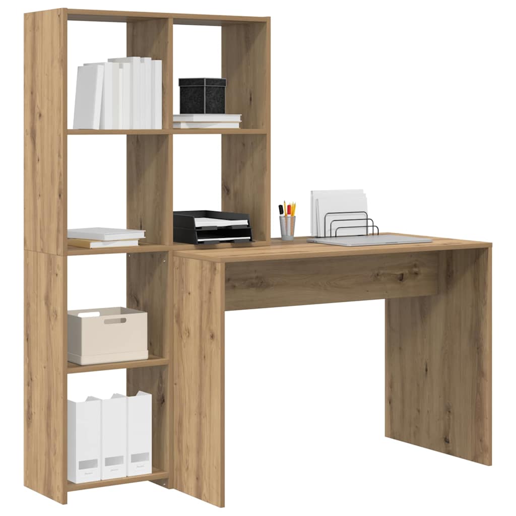 Asztal polcokkal Artisan tölgy 138,5 x 55 x 143 cm Szerelt Fa
