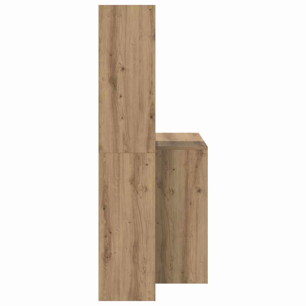 Asztal polcokkal Artisan tölgy 138,5 x 55 x 143 cm Szerelt Fa