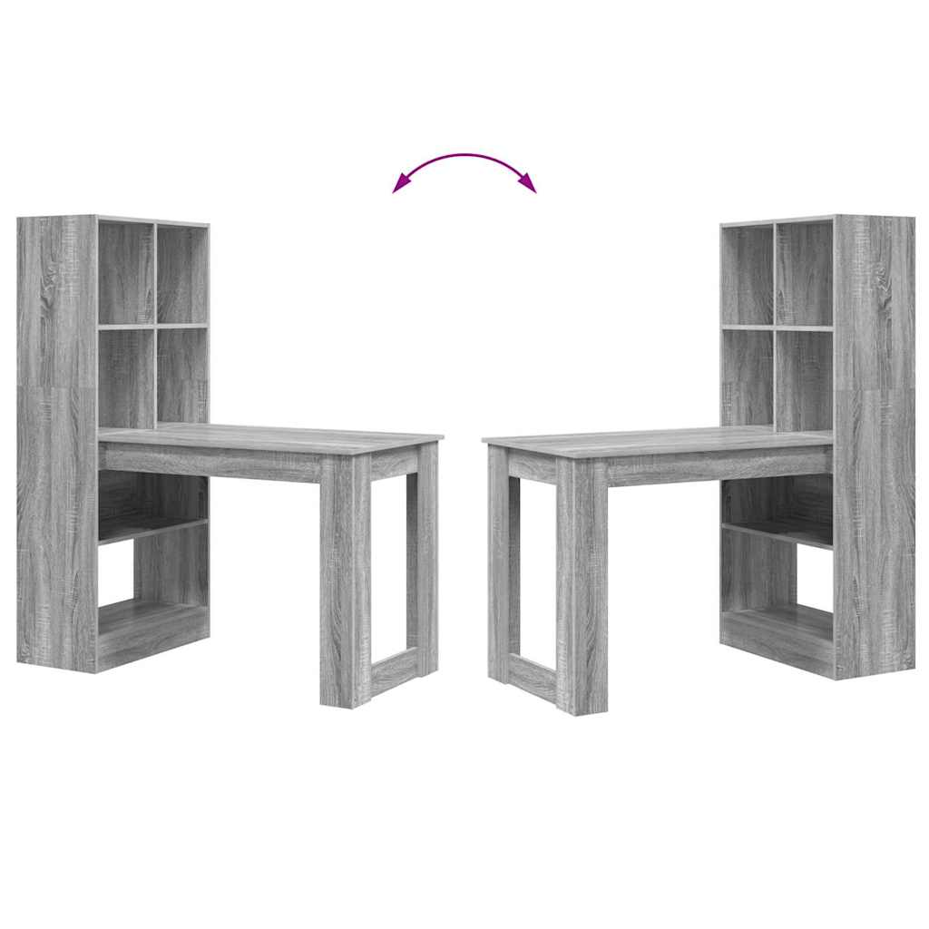 Asztal Szürke Sonoma Szerelt Fa 122 x 67 x 145 cm