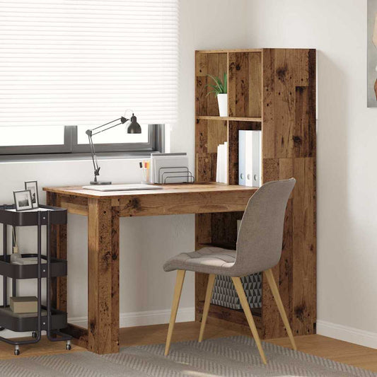 Asztal polcokkal tárolóval Öreg fa 122 x 67 x 145 cm Faanyag
