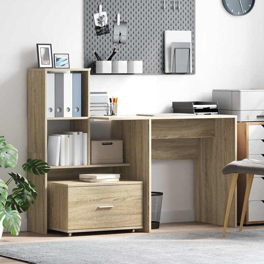 Asztal fiókkal Sonoma tölgy 131,5 x 50 x 106,5 cm Faanyag