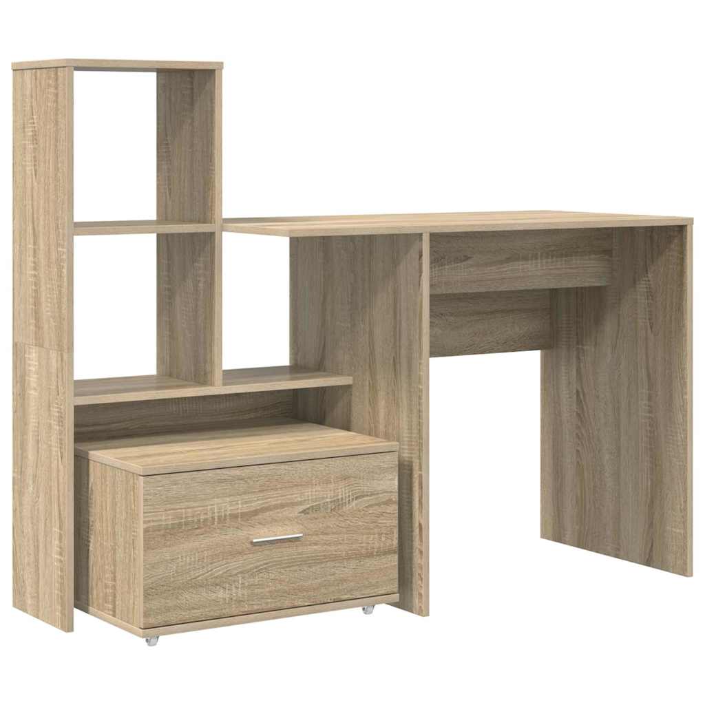 Asztal Sonoma tölgy Szerelt Fa 131,5 x 50 x 106,5 cm