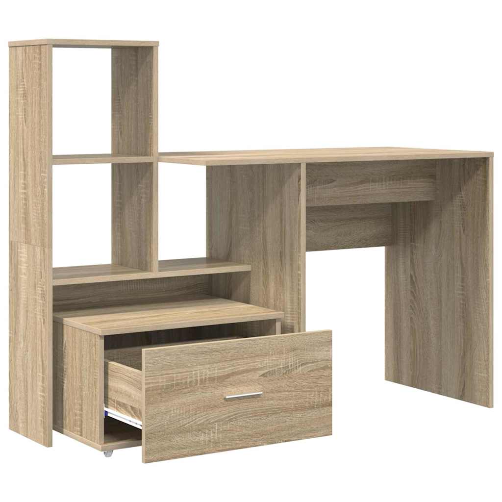 Asztal Sonoma tölgy Szerelt Fa 131,5 x 50 x 106,5 cm