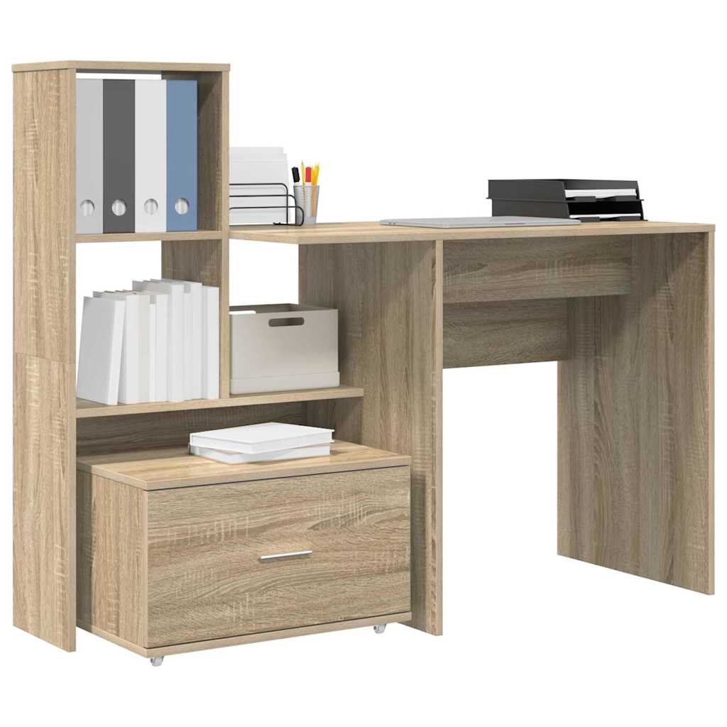 Asztal Sonoma tölgy Szerelt Fa 131,5 x 50 x 106,5 cm
