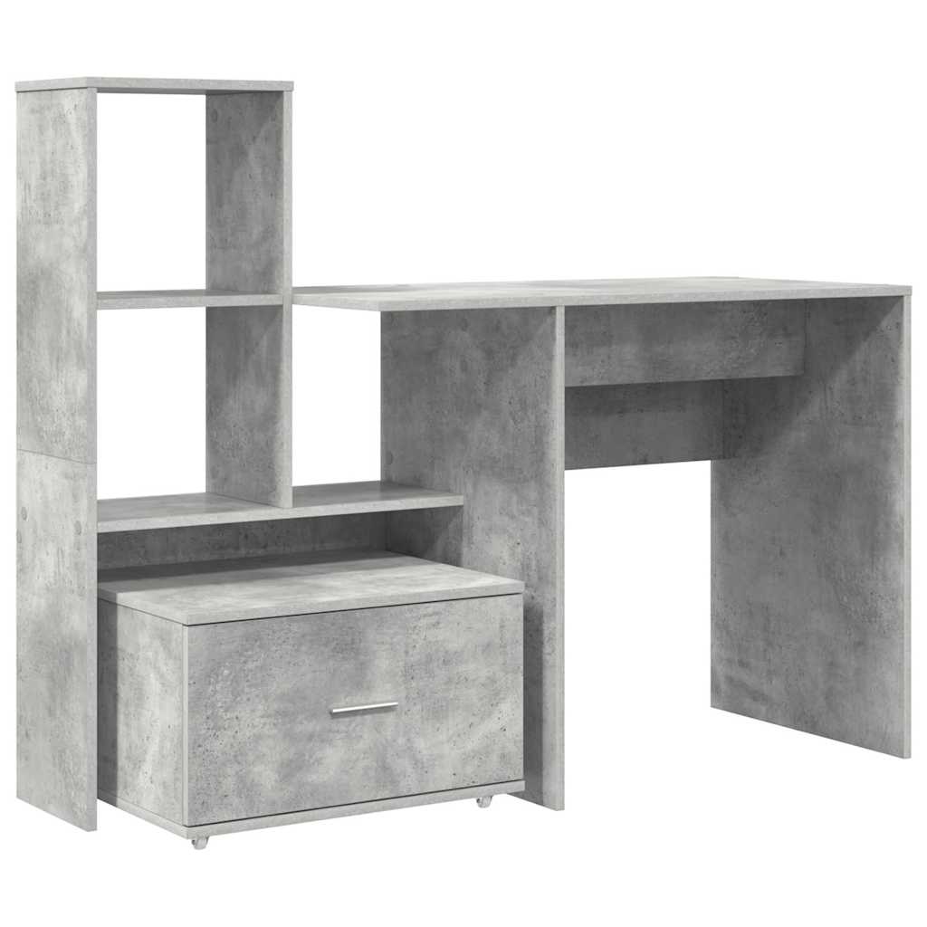 Asztal Beton Szürke Szerelt Fa 131,5 x 50 x 106,5 cm