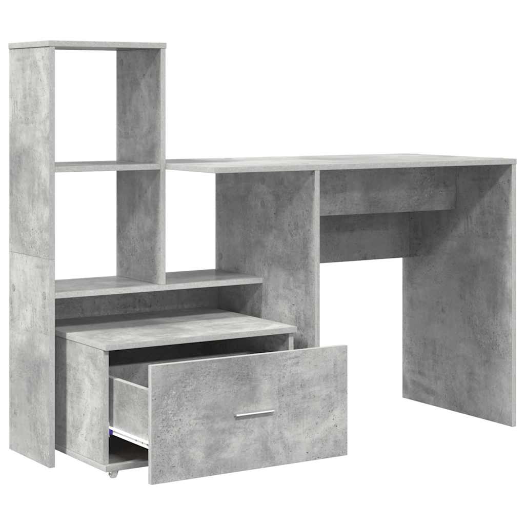 Asztal Beton Szürke Szerelt Fa 131,5 x 50 x 106,5 cm