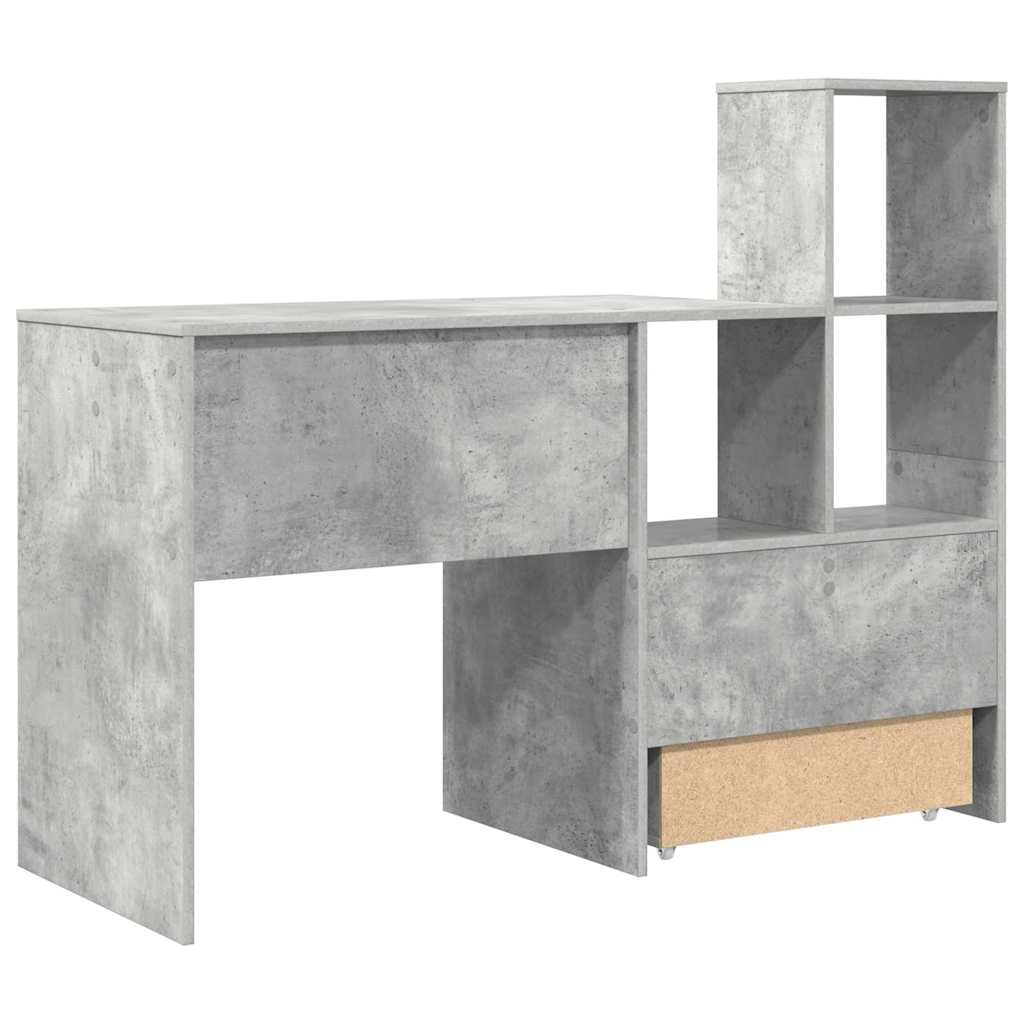 Asztal Beton Szürke Szerelt Fa 131,5 x 50 x 106,5 cm