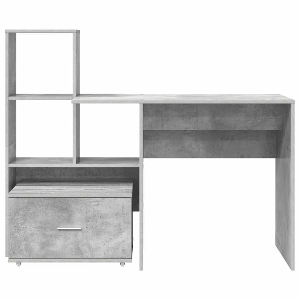 Asztal Beton Szürke Szerelt Fa 131,5 x 50 x 106,5 cm
