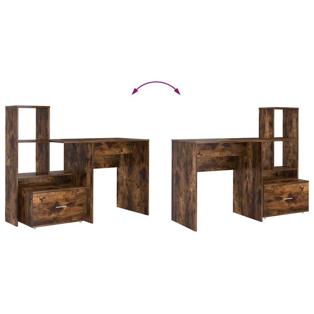 Asztal Füstölt tölgy Szerelt Fa 131,5 x 50 x 106,5 cm