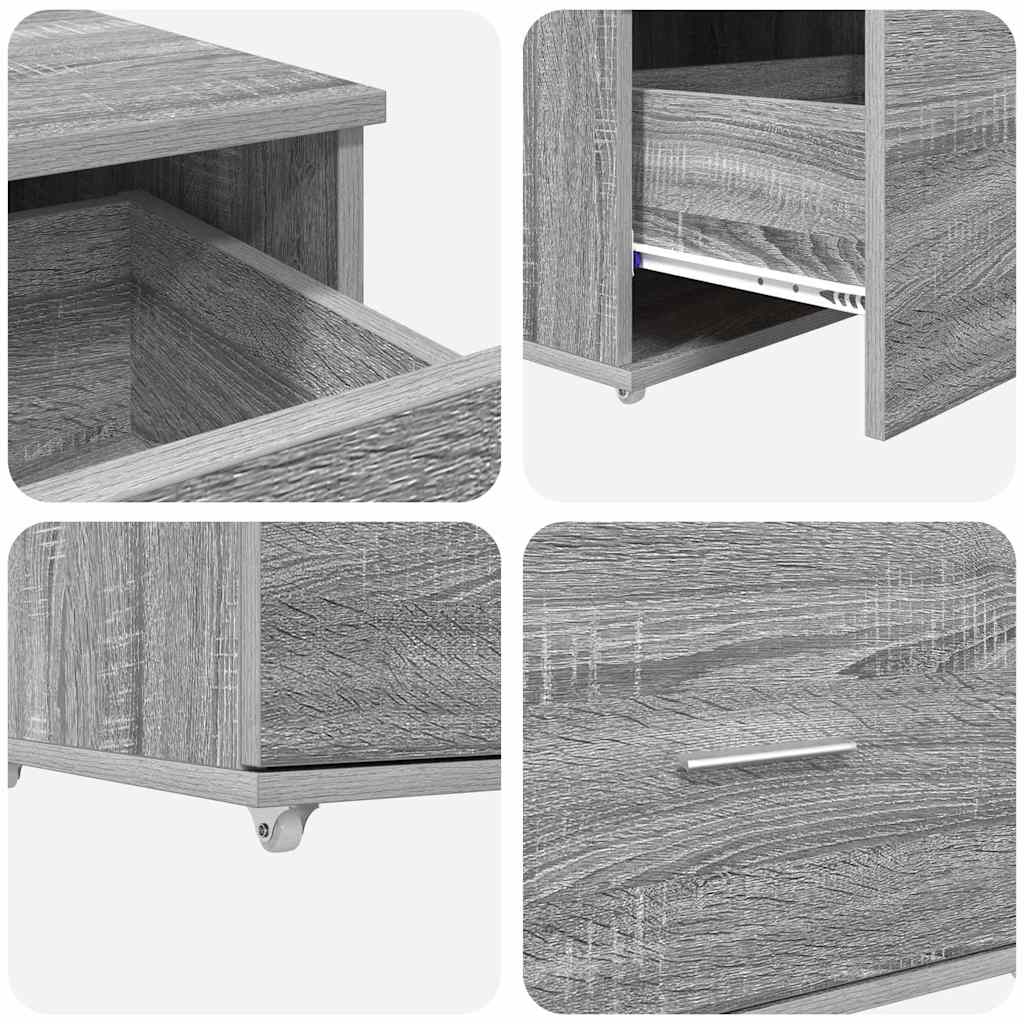Asztal fiókkal Szürke Sonoma 131,5 x 50 x 106,5 cm Faanyag