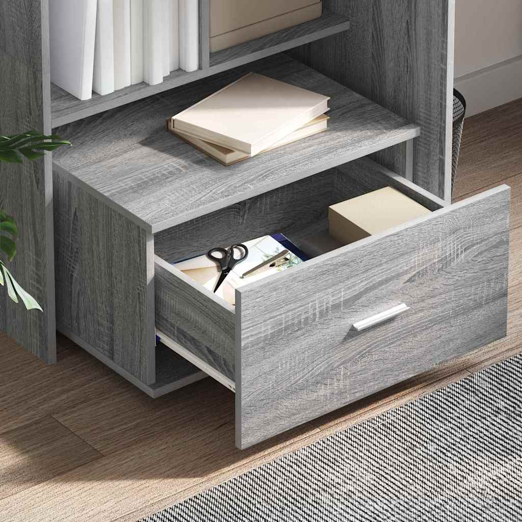 Asztal fiókkal Szürke Sonoma 131,5 x 50 x 106,5 cm Faanyag