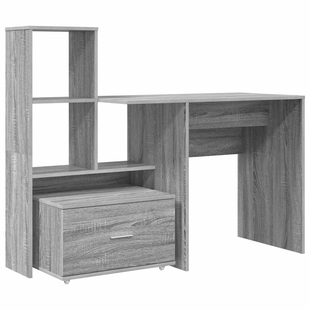 Asztal fiókkal Szürke Sonoma 131,5 x 50 x 106,5 cm Faanyag
